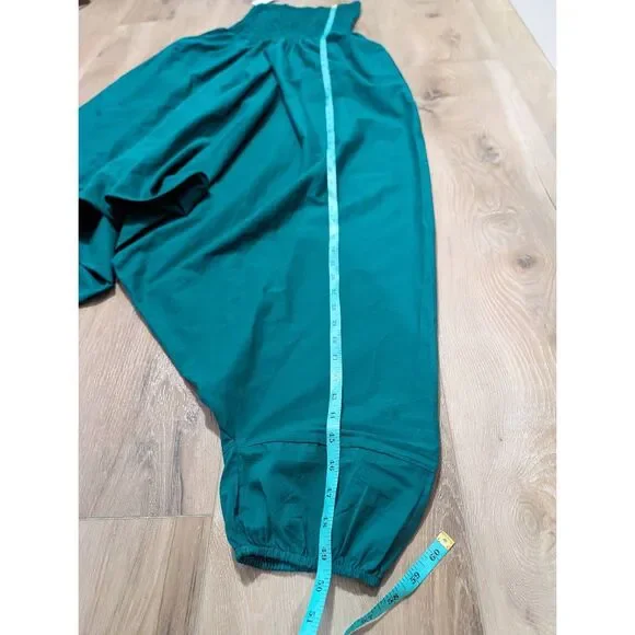 LikeMary Harem Jumpsuit Pants XL 1XL Boho Festival Yoga Cotton Pockets Teal BNWT - Picture 11 of 15